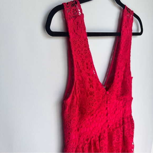 True Red Gilli Crocheted Lace Dress MIDI Size Large - Picture 8 of 16